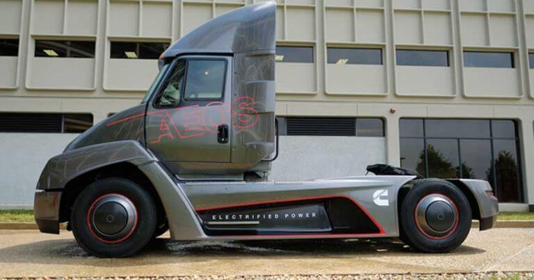 Cummins AEOS electric truck side view