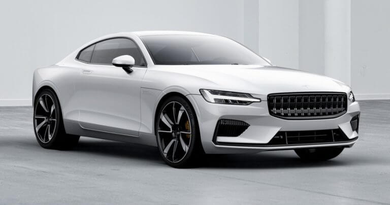 Polestar 1 electric car white front angle view