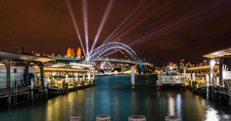 Sydney Circular Quay ferry night