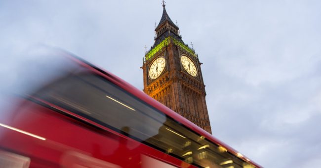 London bus motion effect and Big Ben