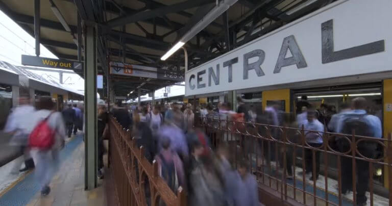Sydney Central Station passenger motion