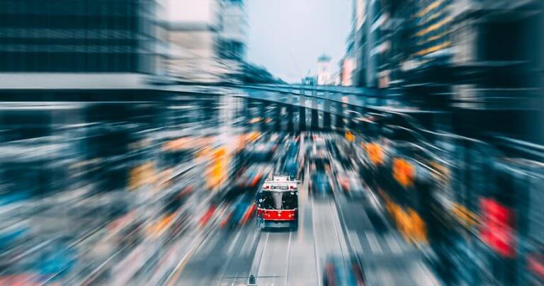 city transport motion blur