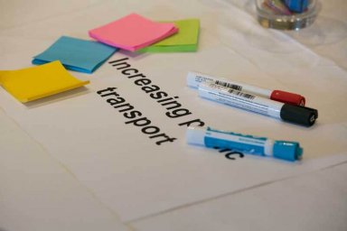Transport of Tomorrow conference 2019 post it notes and marker pens