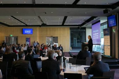 Transport of Tomorrow conference 2019 Minister Horne and audience