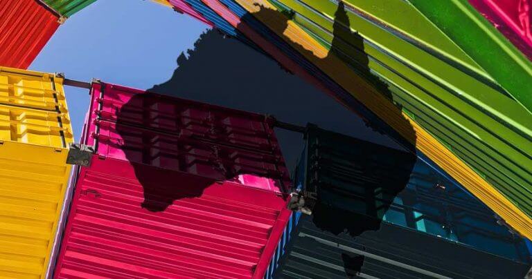 Containers and Australia double exposure