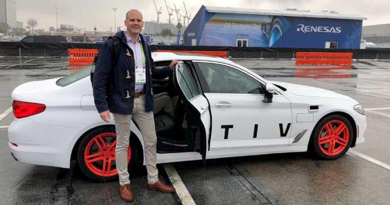 Sam Lorimer and Aptiv autonomous car