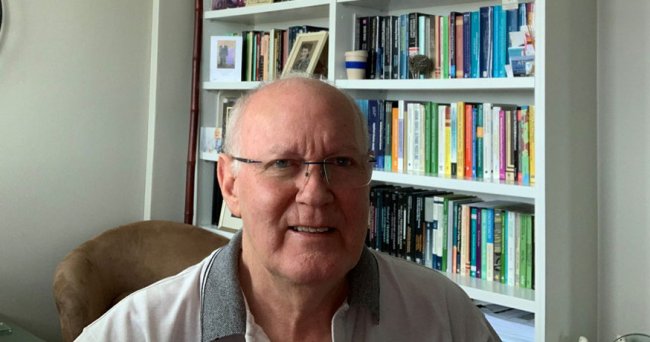 David Hensher, working from home