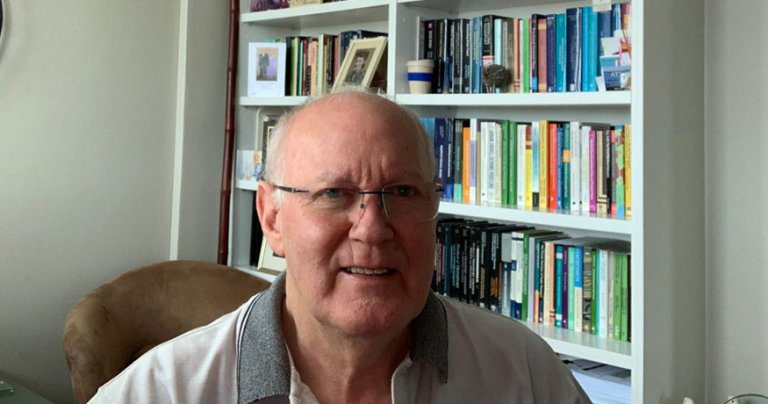 David Hensher, working from home