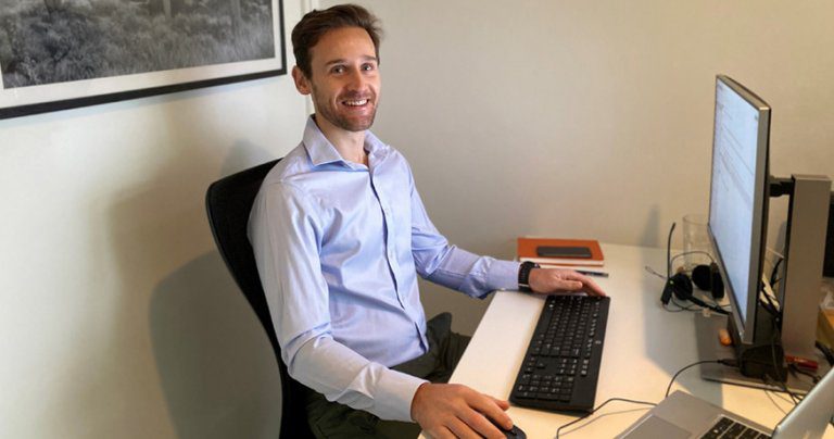 Jarrad Cayzer working from home