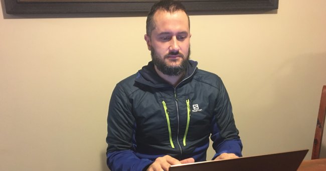 Ryan Falconer working from home