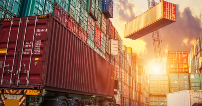 Truck containers loading unloading