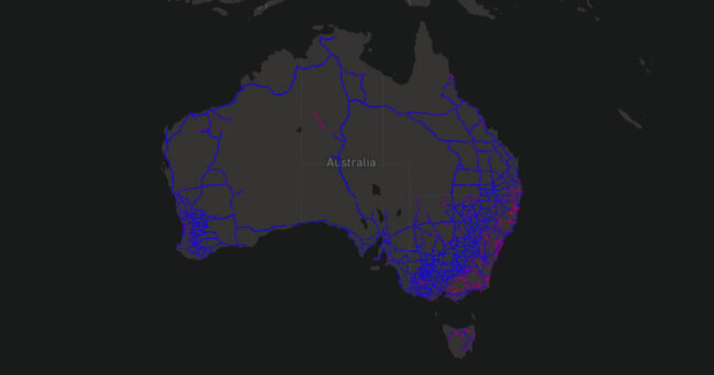 National Freight Data Hub prototype Australia map