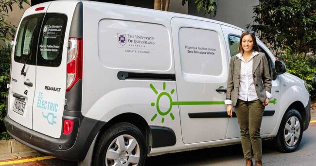 Dr Dia Adhikari Smith and Renault Kangoo ZE
