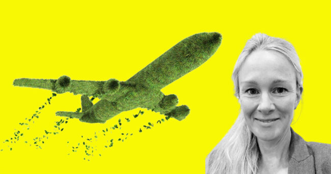 Dr Emma Whittlesea portrait and 'green' plane
