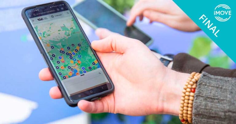 Illustrative graphic for iMOVE project 6-017 outcome article - "Easy and novel ways to engage communities around road safety".