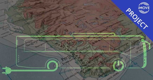 Illustrative graphic for iMOVE project 6-045 - Electric school buses for metro and regional WA- Enabling the shift