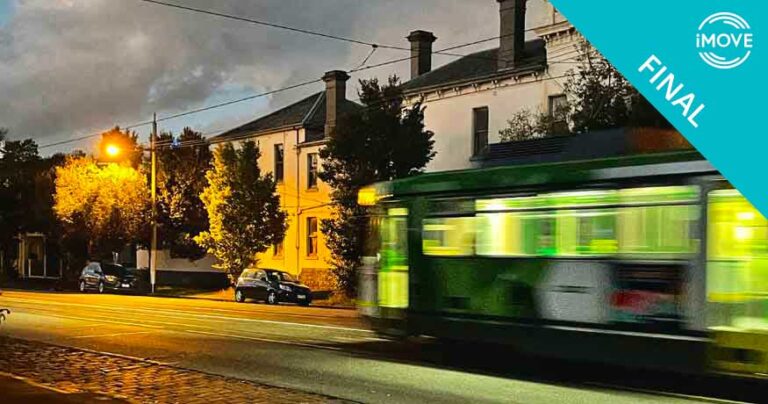 Illustratvie graphic for iMOVE project 1-037 outcome article, "Melbourne trams: Better data to improve operation and planning".