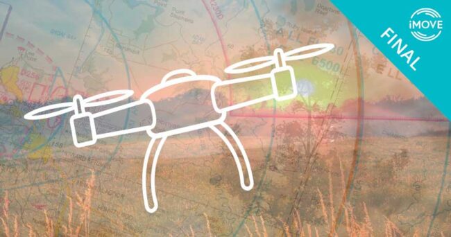 Illustrative graphic for iMOVE project 2-011, outcome article , "Trialling drones for medical use in NT remote communities".
