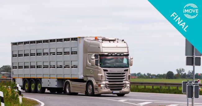 Illustrative graphic for iMOVE project 6-009 outcome article Cutting the fat from meat processing transport emissions