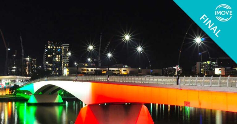 Illustrative graphic for iMOVE project 1-011 outcome article, "Transport and land use planning for South-East Queensland".